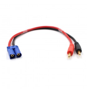 Gold Plated 4.0mm Banana to EC5 Connector Charger Cable for RC Battery